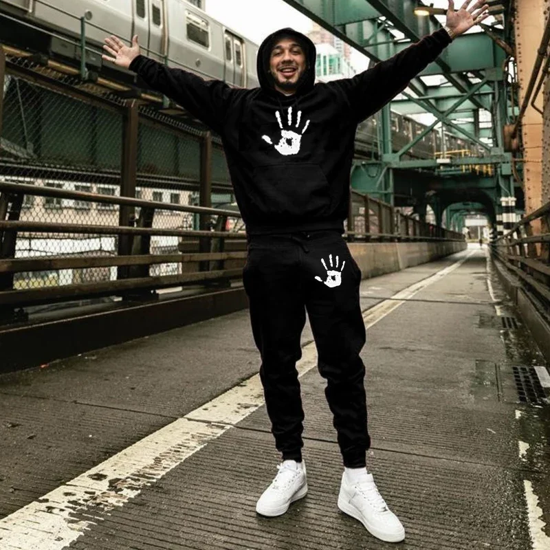 New Men Hooded Sweatshirts And Pants Casual Tracksuit Sportswear Autumn Winter Palm Print Suit Set Loose Men's Clothing
New Men Hooded Sweatshirts And Pants Casual Tracksuit Sportswear Autumn Winter Palm Print Suit Set Loose Men's Clothing
