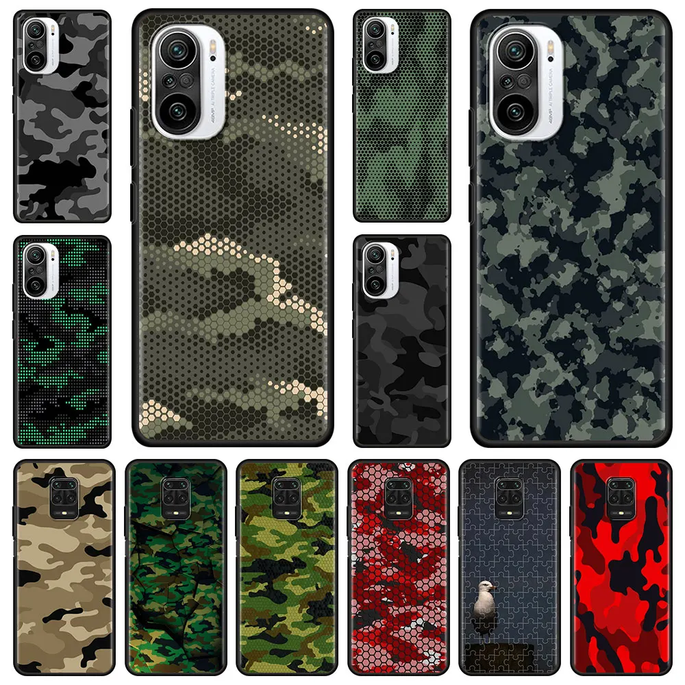 Чехол для Xiaomi Redmi Note 9S 9T 7 8T 8 2021 11 10 Pro Max redmi k40 9A 9C 9 7A камуфляжный армейский чехол в