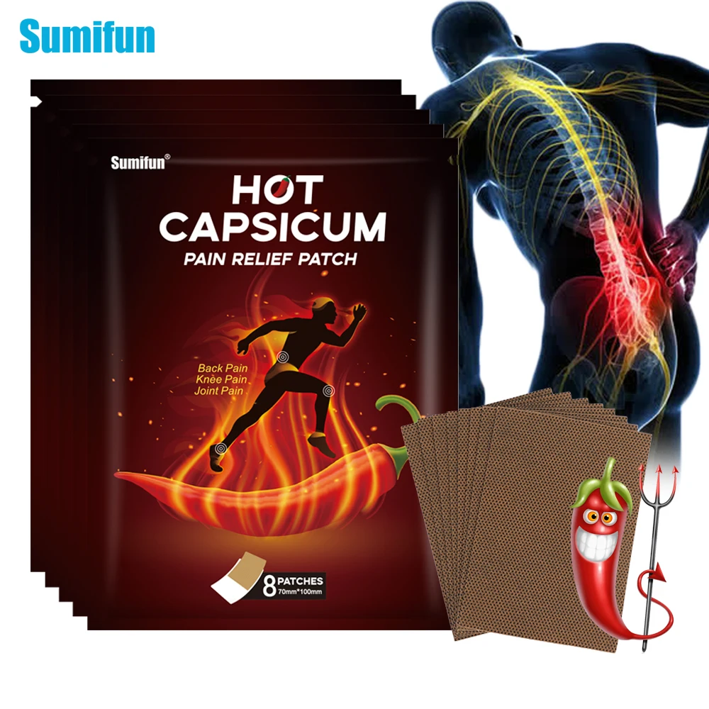 

8/24/40Pcs Sumifun Hot Capsicum Analgesic Patches Arthritis Rheumatism Pain Relief Sticker Pepper Balm Muscle Joint Ache Plaster