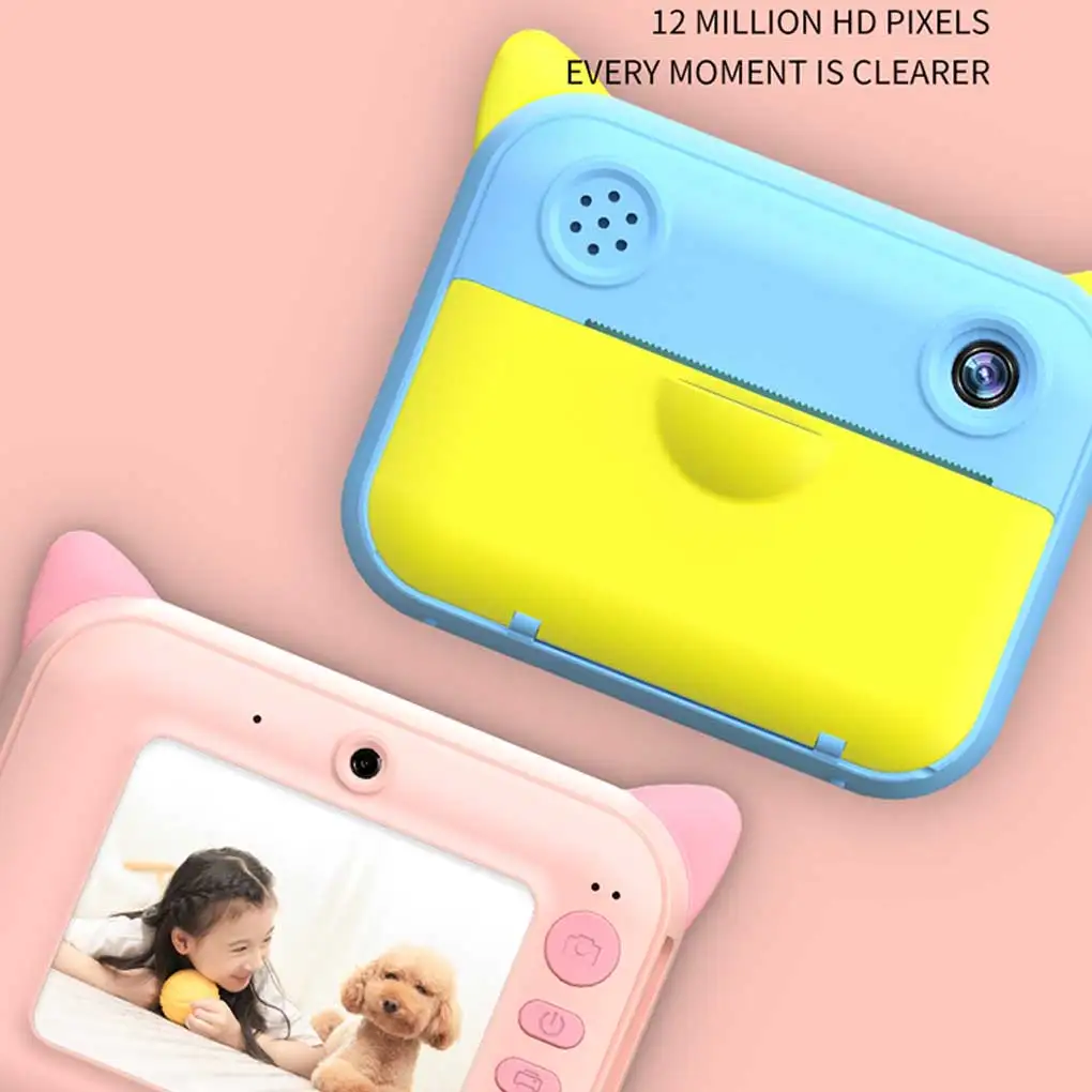 

Instant Camera No Ink Print Toy Digital Cameras Photography Video Tool Lightweight Printing Picture Toys for Girls Blue