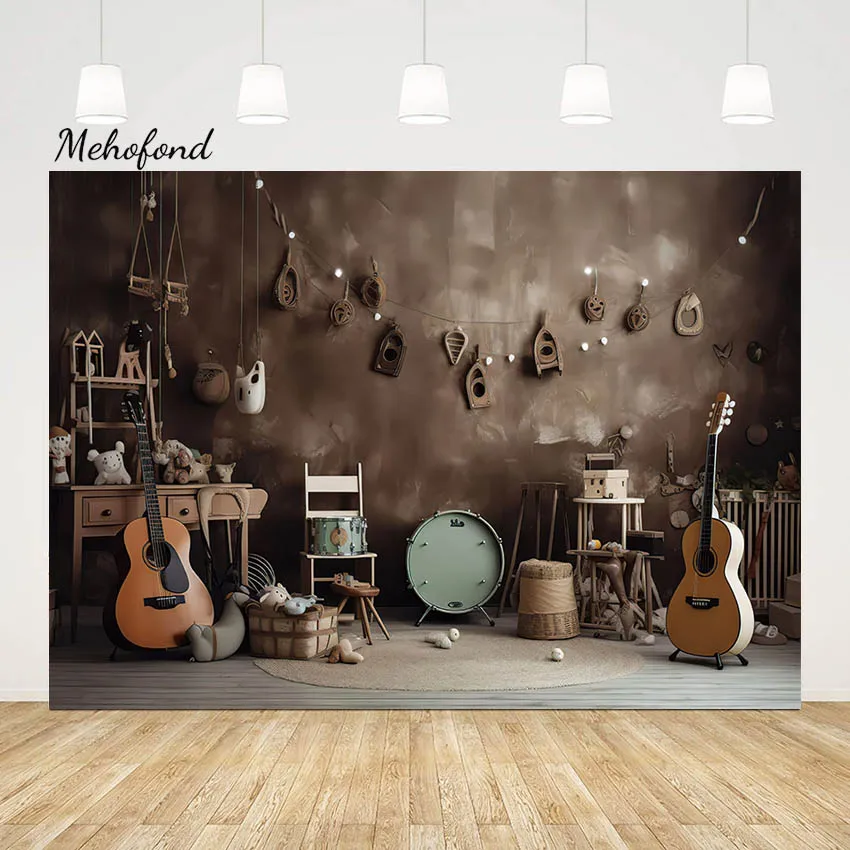 

Фон для фотосъемки новорожденных Mehofond рок-н-ролл Декор Детский день рождения гитара музыка звезда сцена фон фотозона