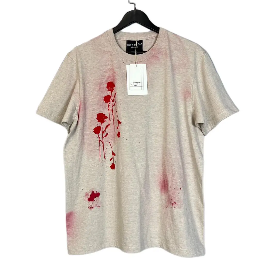 design sense abstract hand-painted spray-painted rose silhouette basic loose casual men and women same style short sleeves y2k
design sense abstract hand-painted spray-painted rose silhouette basic loose casual men and women same style short sleeves y2k