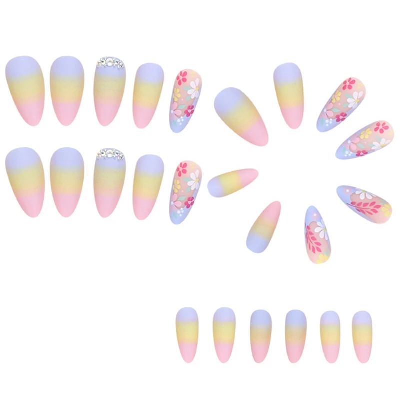 Rainbow Flowers French Nail Wearable Nails Full Cover Nail Tips Finished False Nails
Rainbow Flowers French Nail Wearable Nails Full Cover Nail Tips Finished False Nails