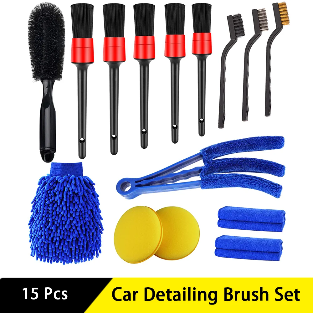 15 Pcs Car Detailing Kit Exterior Interior Auto Cleaning Brush Wire Brush Wheel Brush Car Wash Mitt Polishing Pad Car Towels
15 Pcs Car Detailing Kit Exterior Interior Auto Cleaning Brush Wire Brush Wheel Brush Car Wash Mitt Polishing Pad Car Towels