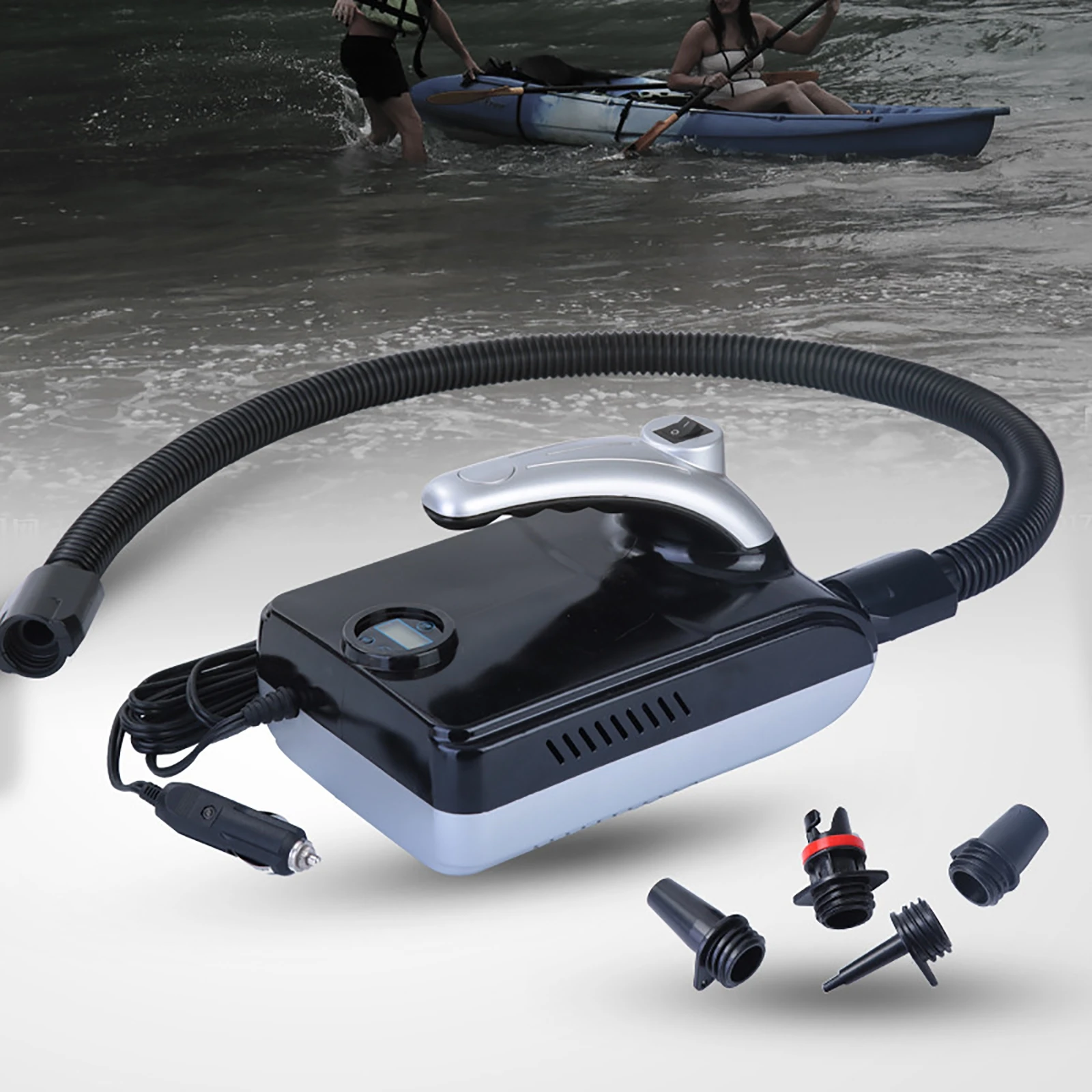 110W Portable Electric Air Pump Electric Inflator Pump Digital Display Air Pump with 4 Nozzles for Submarine Fishing Boat
110W Portable Electric Air Pump Electric Inflator Pump Digital Display Air Pump with 4 Nozzles for Submarine Fishing Boat