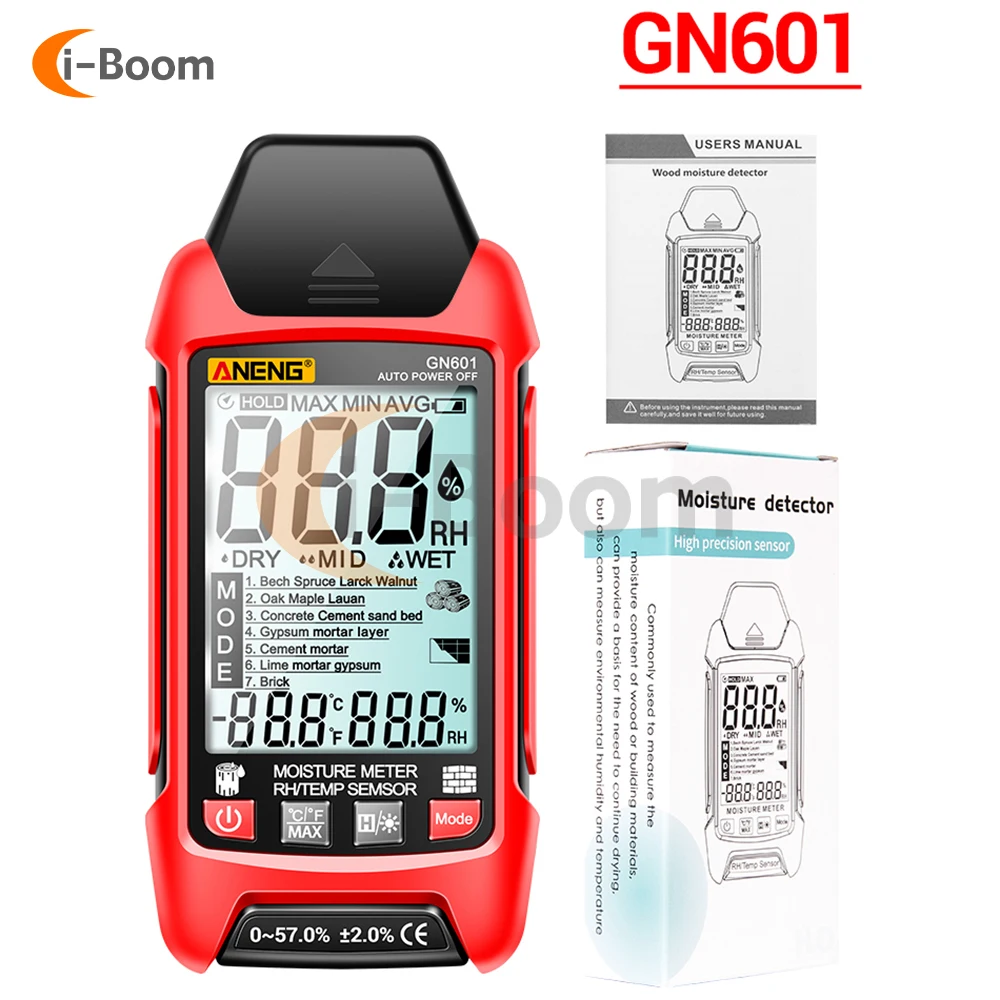 GN601 0~99.9% Timber Hygrometer 20.5% RH Display Wood Moisture Meter Multiscene Measure Temperature Humidity Probe Testers
GN601 0~99.9% Timber Hygrometer 20.5% RH Display Wood Moisture Meter Multiscene Measure Temperature Humidity Probe Testers