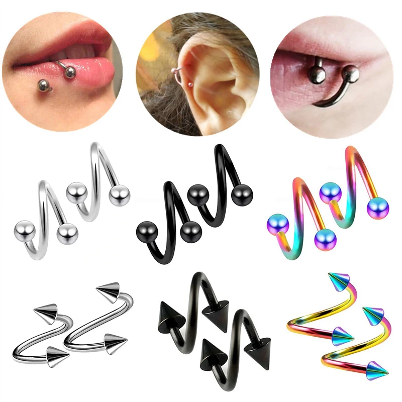1/2/10Pcs Surgical Steel Spiral Twisted Lip Ring Nose Rings 16 Gauge Ear Cartilage Helix Piercing Body Accessories Jewelry
1/2/10Pcs Surgical Steel Spiral Twisted Lip Ring Nose Rings 16 Gauge Ear Cartilage Helix Piercing Body Accessories Jewelry