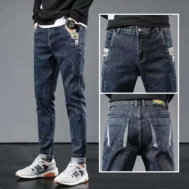 Spring and Autumn 2022 New Fashion Brand Slim Fit Small Foot Elastic Pants Korean Leisure Trousers Men Designer Jeans for Men
Spring and Autumn 2022 New Fashion Brand Slim Fit Small Foot Elastic Pants Korean Leisure Trousers Men Designer Jeans for Men