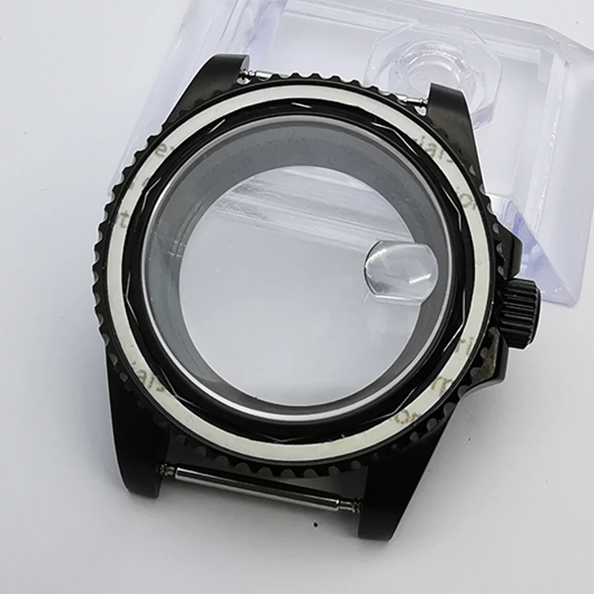 

40mm black pvd watch case sapphire glass fit NH35 NH36 ETA2824 2836 DG2813 3804 Miyota 8215 PT5000 movement