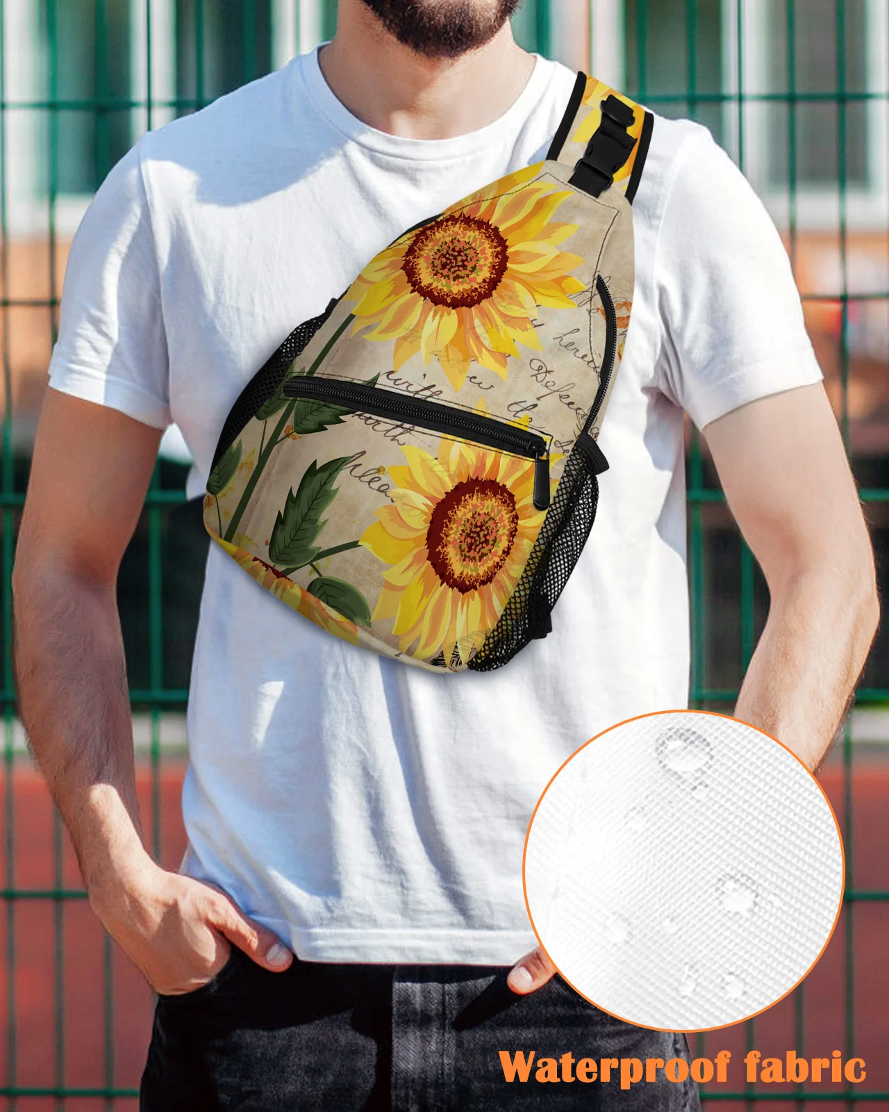 Retro Shabby Sunflower Chest Bag for Men Casual Sports Shoulder Bag Women's Travel Waterproof Messenger Bag
Retro Shabby Sunflower Chest Bag for Men Casual Sports Shoulder Bag Women's Travel Waterproof Messenger Bag