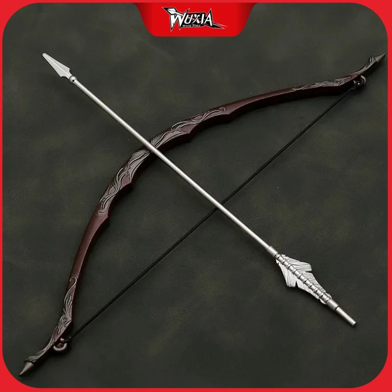 

Movies Weapon The Prince of Elves Bow and Arrow Weapon Model 18cm Metal Aluminum Pendant Accessories Keychain Gift Toys for Boys