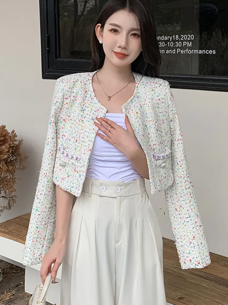 High Quality Fall Winter Elegant Women's Clothes Korean Fashion All Match Tweed Cropped Jackets Coat Outerwear Top Female Casaco
High Quality Fall Winter Elegant Women's Clothes Korean Fashion All Match Tweed Cropped Jackets Coat Outerwear Top Female Casaco