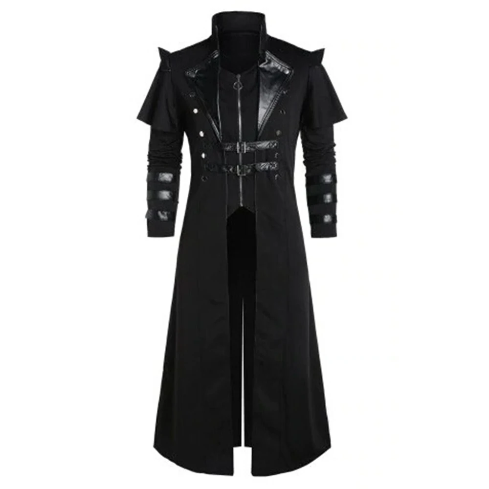

2022 Fashion Dress Men's Steampunk Tailcoat Jacket Victorian Black Comfortable Costume Elf Pirate High Quality
