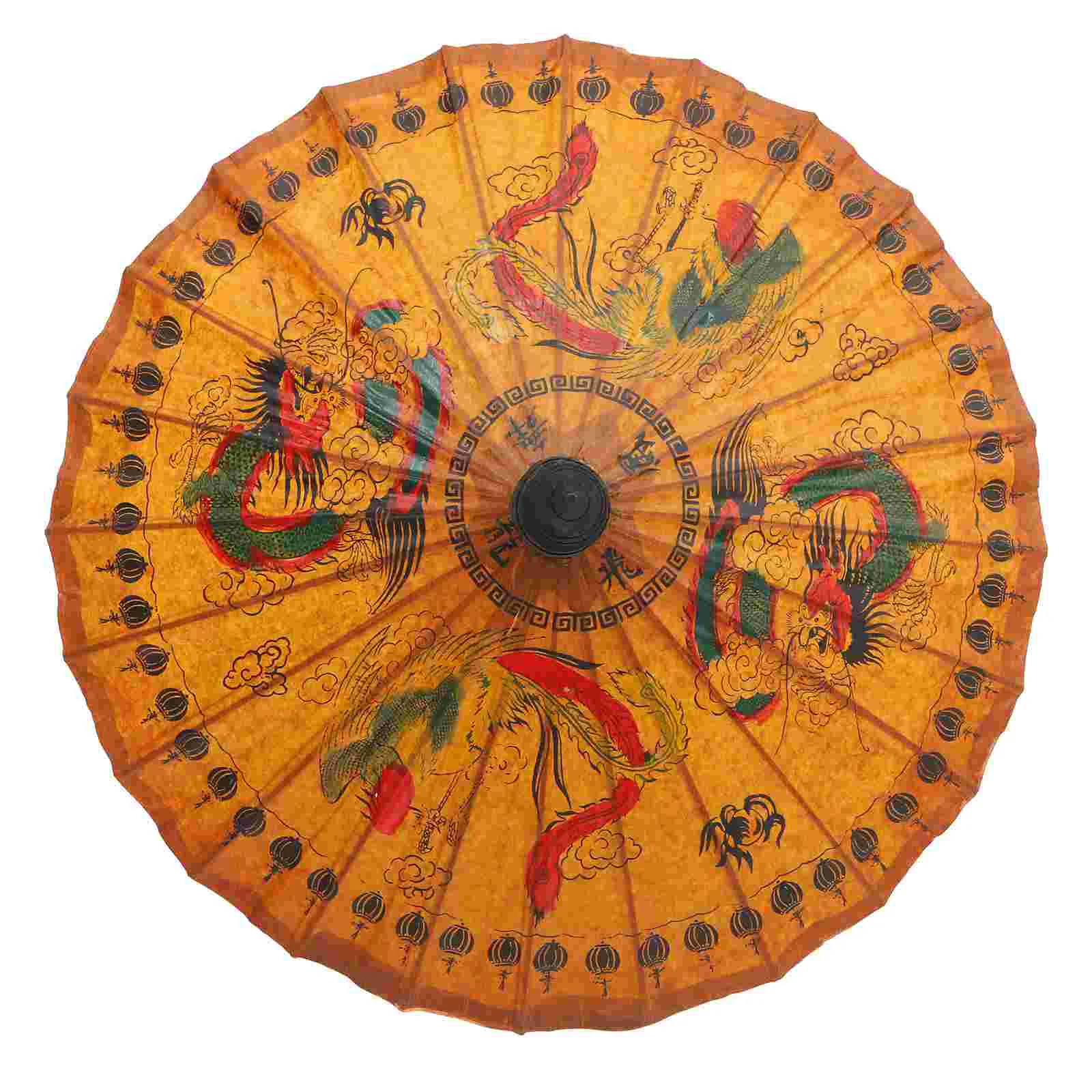 Classic Hand-painted Oil-paper Umbrella Decorative Oiled Paper Crafts for Bar Store Tearoom Decors Dragon Phoenix Patterns
Classic Hand-painted Oil-paper Umbrella Decorative Oiled Paper Crafts for Bar Store Tearoom Decors Dragon Phoenix Patterns