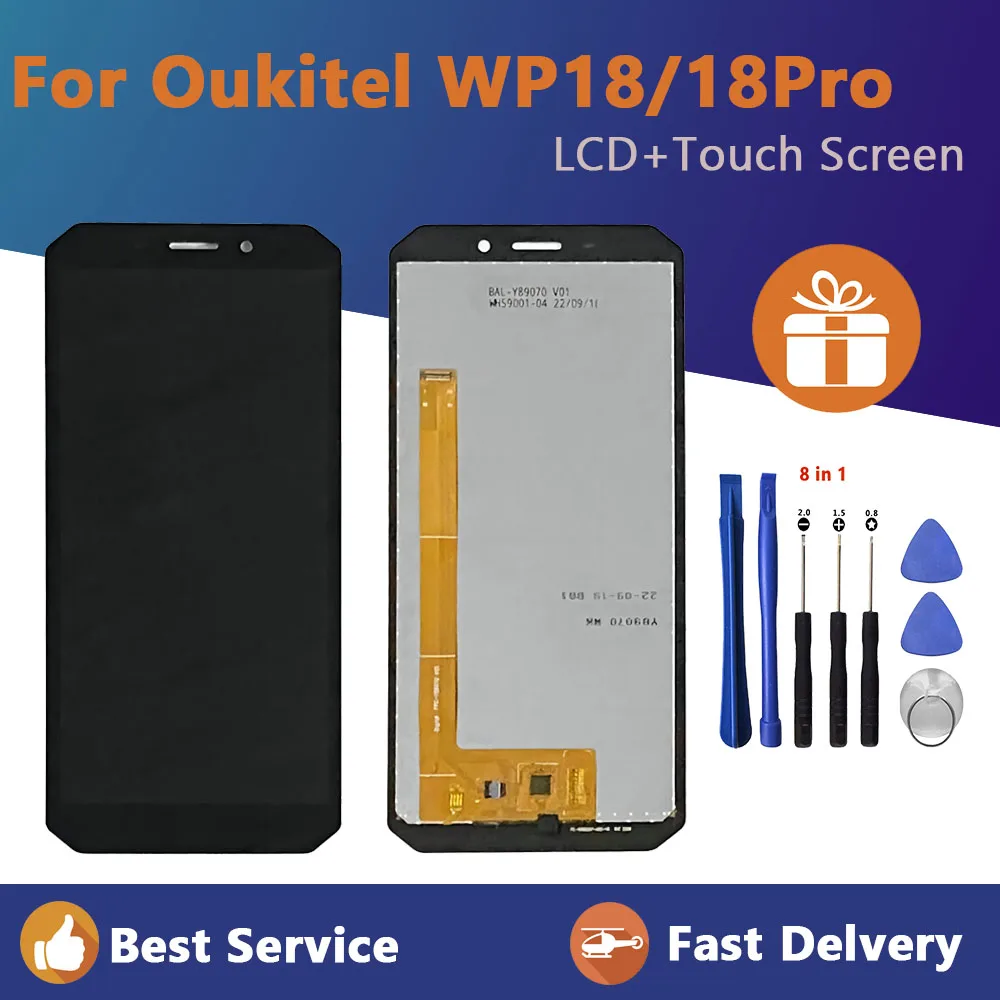 

Ремонт экрана для оригинального сотового телефона Oukitel WP18 5,93 дюйма, ЖК-дисплей в сборе, сенсорная панель, стекло, дигитайзер, экран WP18 Pro LCD