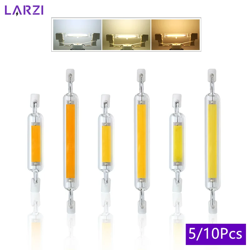 

5/10Pcs LED R7s COB Glass Tube 110V 220V 5W 10W 20W Lampada 78mm 118mm Corn Light Bulb J78 J118 Home Replace Halogen Lamp