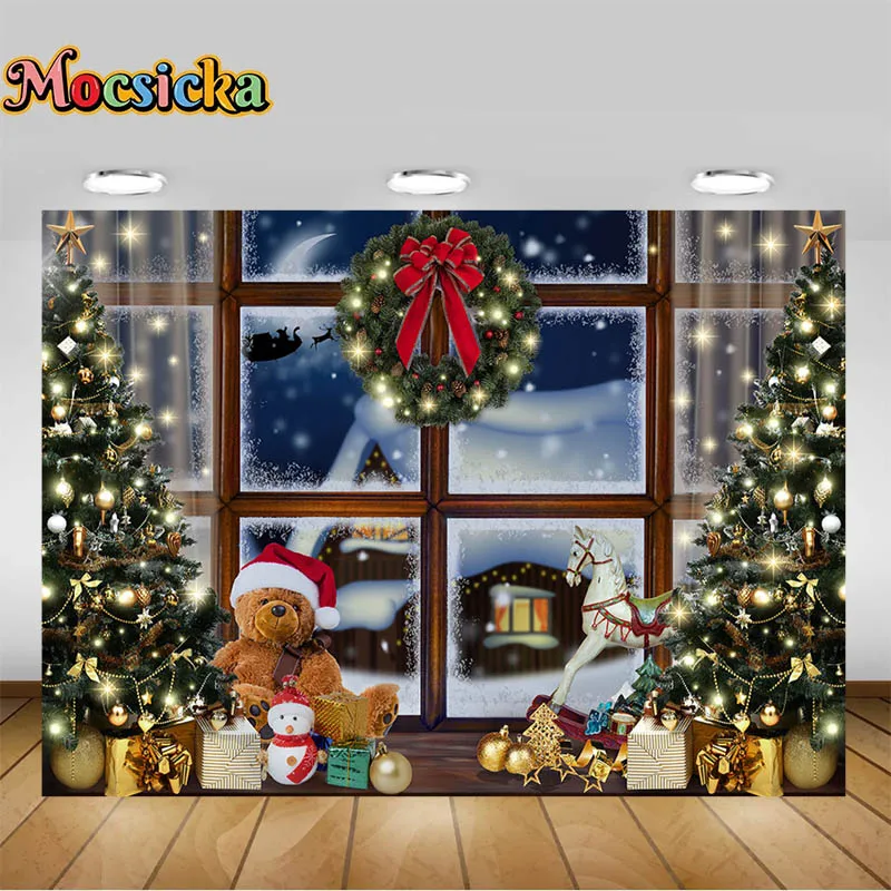 Mocsicka Photography Background Christmas Night Window Winter Snow Xmas Trees Kids Family Portrait Decor Backdrop Photo Studio
Mocsicka Photography Background Christmas Night Window Winter Snow Xmas Trees Kids Family Portrait Decor Backdrop Photo Studio