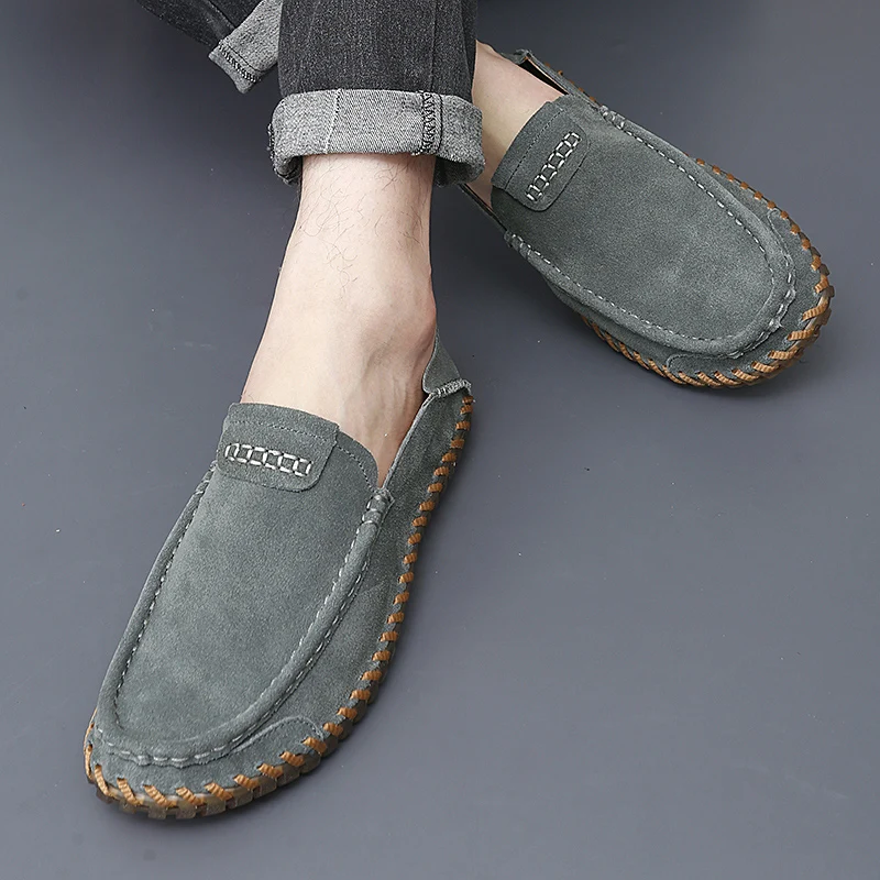 

Men Handmade Casual Shoes Fashion Loafers Comfort Slip on Shoes Versatile Moccasins Comfy Suede Leather Outdoor Sneakers Shoes