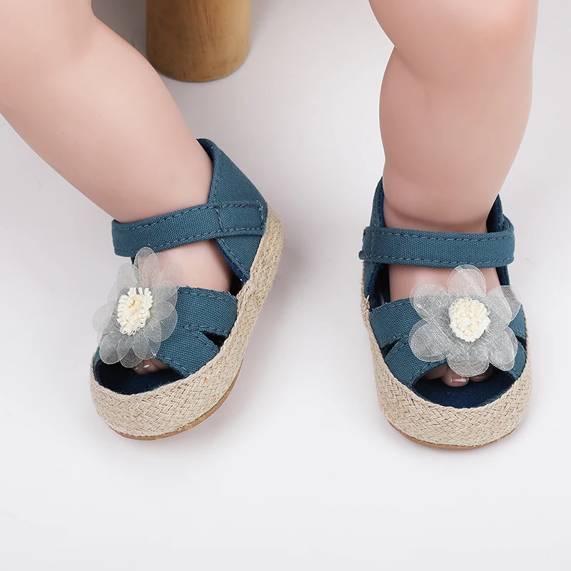 

Baby Girls Sandals Newborn Soft Bottom First Walker Toddler Non-Slip Flower Princess Fashion Sandals