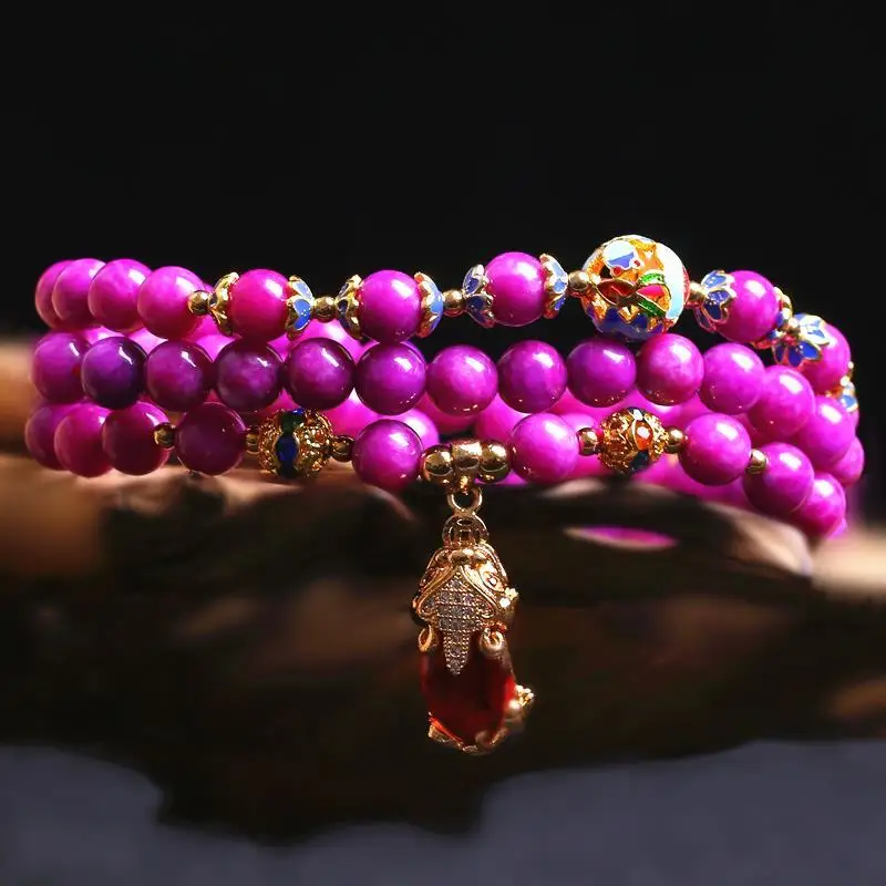 

UMQ South African Cherry Blossom Pink Women's Bracelet Su Jishi Bracelet Birthday Gift Girlfriends' Gift Gift for Mother