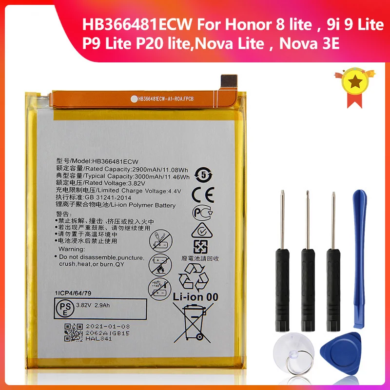 HB366481ECW Phone Battery For Huawei P20 lite G9 Honor 5C 7C Enjoy 7S 8E Nova Lite Nova3E GT3 Honor8 lite 9i Y6 Prime 2018 L22 
HB366481ECW Phone Battery For Huawei P20 lite G9 Honor 5C 7C Enjoy 7S 8E Nova Lite Nova3E GT3 Honor8 lite 9i Y6 Prime 2018 L22