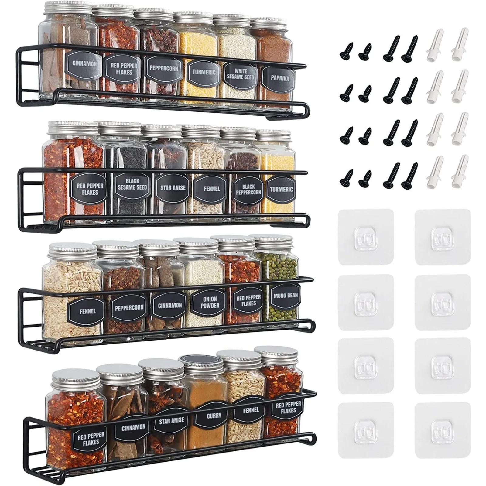 US 4 Packs Kitchen Spice Rack Organizer Storage Shelf Cabinet Jar Holder Wall Mount
US 4 Packs Kitchen Spice Rack Organizer Storage Shelf Cabinet Jar Holder Wall Mount