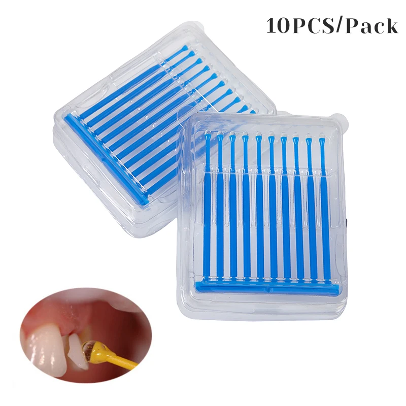 

10pcs/box Dental Applicator Sticks Adhesive Tip for Tooth Crown Porcelain Veneer Disposable Dental Materials Brush Applicato