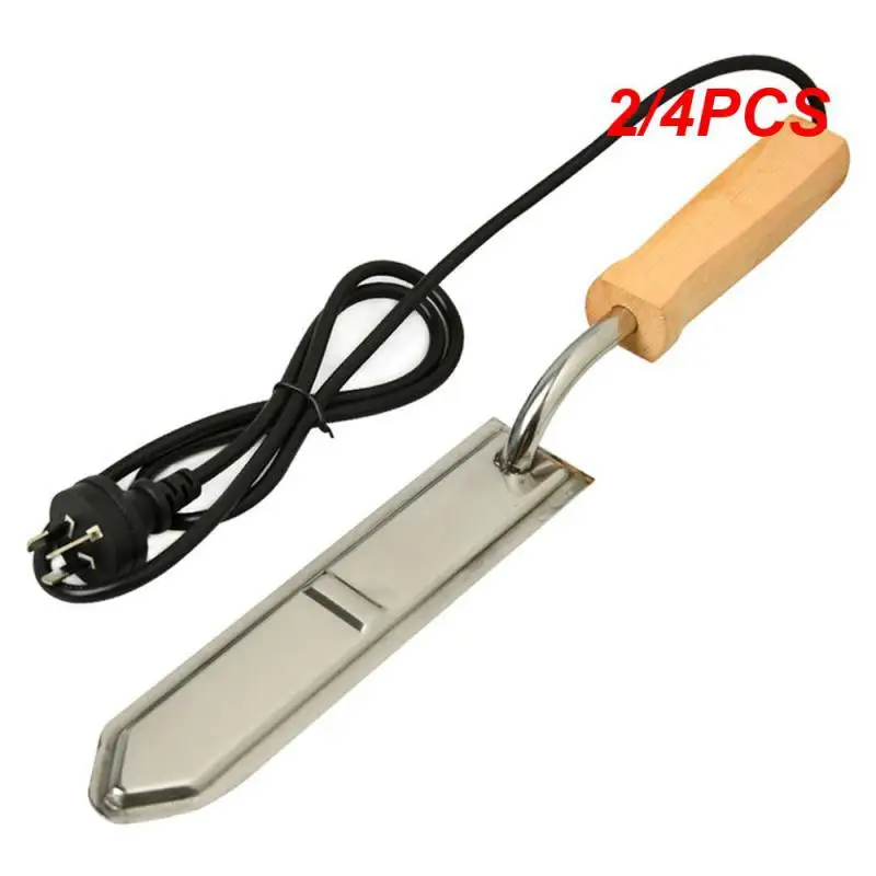 

2/4PCS American Standard Electric Honey Knife Bee Beekeeping Equipment Cutting Heating Handle Wooden Tools Stainless Steel