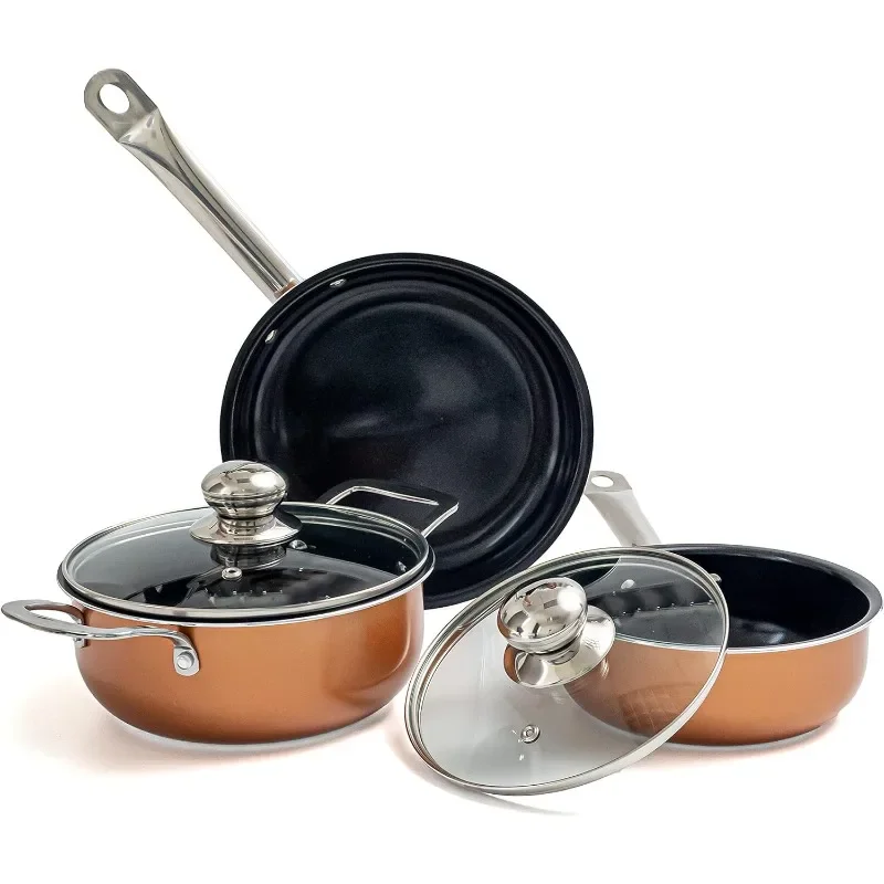 Non Stick Pots and Pans Set – Induction Hob Pot Set – 8pcs Kitchen Cookware with Lids – Cooking Marble Saucepan Pots
Non Stick Pots and Pans Set – Induction Hob Pot Set – 8pcs Kitchen Cookware with Lids – Cooking Marble Saucepan Pots