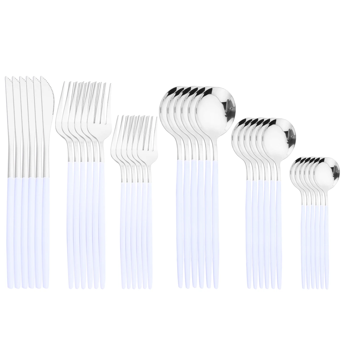 Zoseil 36Pcs White Silver Cutlery Set Knife Dessert Fork Spoon Dinnerware Set Stainless Steel Tableware Party Kitchen Flatware
Zoseil 36Pcs White Silver Cutlery Set Knife Dessert Fork Spoon Dinnerware Set Stainless Steel Tableware Party Kitchen Flatware