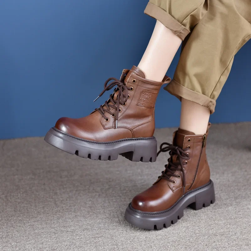 Krasovki 6cm Genuine Leather Vintage Chunky Heel Motorcycle Knee High Punk Boots Ankle Booties Platform Wedge Women BootS Boots
Krasovki 6cm Genuine Leather Vintage Chunky Heel Motorcycle Knee High Punk Boots Ankle Booties Platform Wedge Women BootS Boots