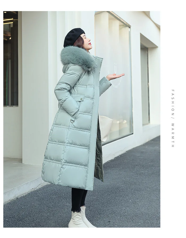 Women Cotton-padded Jacket With Fur Hooded Long Bubble Coat Female Winter Warm Parkas Outerwear Puffer Overcoat with Belt Women Cotton-padded Jacket With Fur Hooded Long Bubble Coat Female Winter Warm Parkas Outerwear Puffer Overcoat with Belt