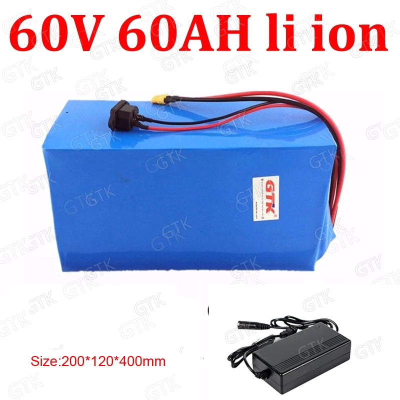 GTK 60v 60ah lithium ion bateria BMS for 6000W 3500w Electric quadricycle Tricycle scooter motorcycle vehicle ebike +5A charger
GTK 60v 60ah lithium ion bateria BMS for 6000W 3500w Electric quadricycle Tricycle scooter motorcycle vehicle ebike +5A charger