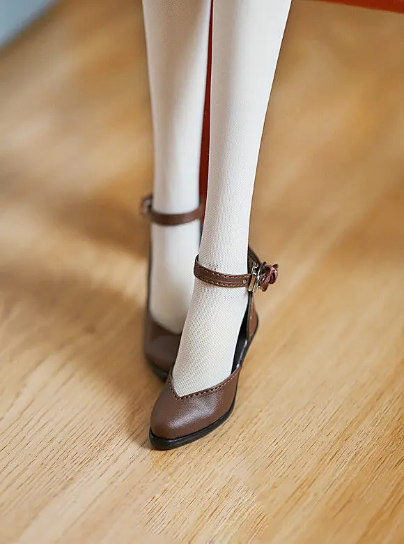 

Brown Mini Collection MSD SD 1/3 BJD Obitsu Doll Shoes High-heeled Shoes
