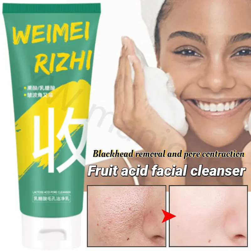 

Fruit Acid Cleanser Lactobionic Acid Deep Cleansing Pores Removing Blackheads Pore Shrinkage Oil Control Facial Cleanser 100G