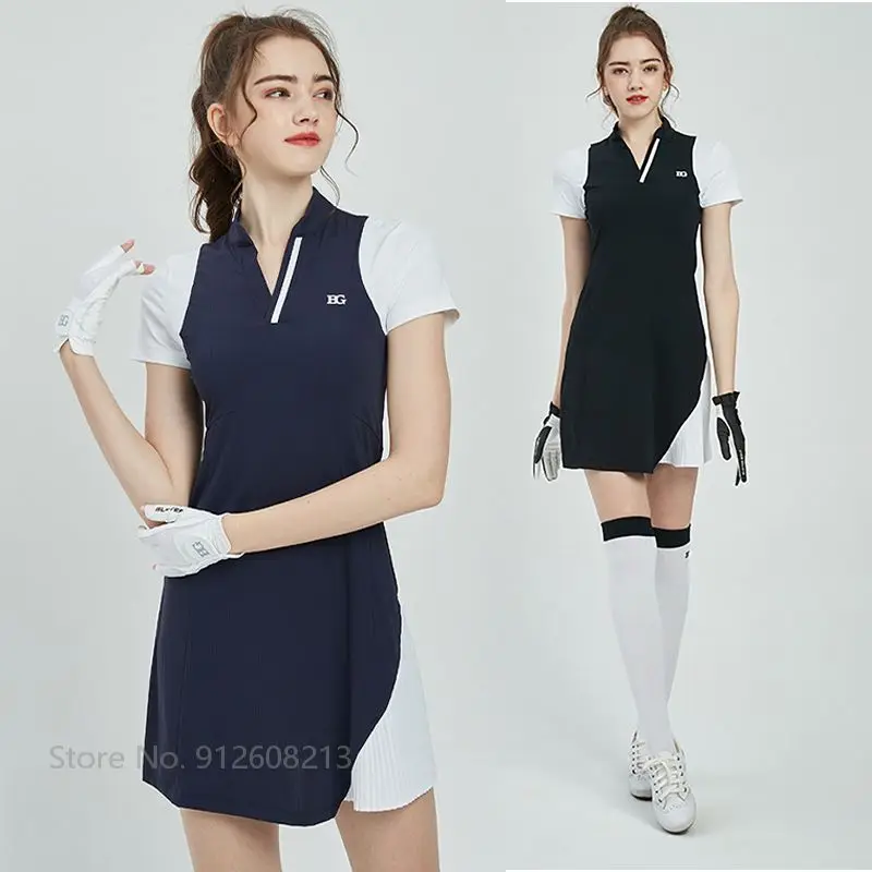 Blktee Korean Ladies Short Sleeve Golf Polo Shirt Dress High Waist Slim Golf Dress V Neck Pleated Tennis Skirt Sports Wear S-XXL
Blktee Korean Ladies Short Sleeve Golf Polo Shirt Dress High Waist Slim Golf Dress V Neck Pleated Tennis Skirt Sports Wear S-XXL