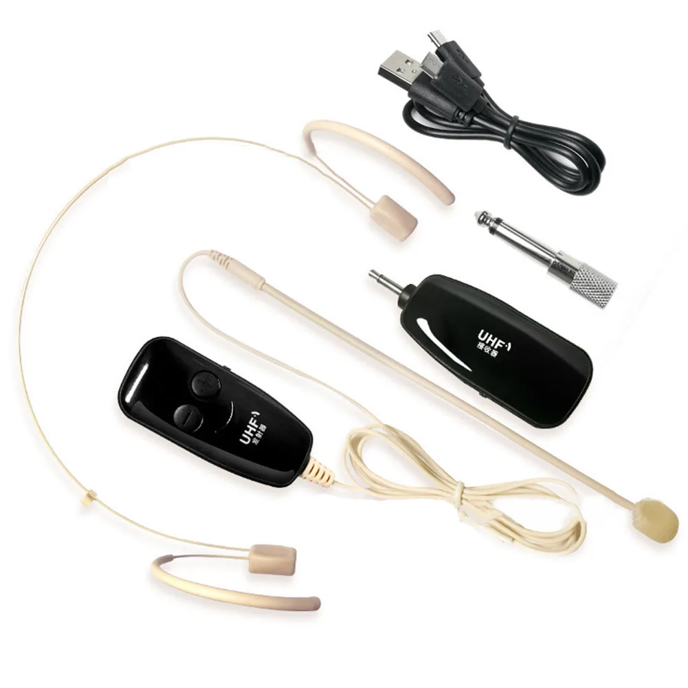 UHF Head-Mounted Wireless Microphone Transmitter Receiver Tour Teach Amplifiers With Audio Converter & Cable 600-900Mhz
UHF Head-Mounted Wireless Microphone Transmitter Receiver Tour Teach Amplifiers With Audio Converter & Cable 600-900Mhz
