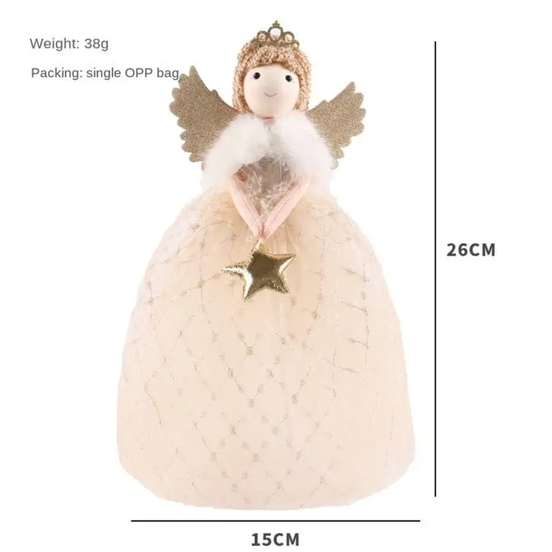 

Workmanship Mesh Angel Girl Doll Pendant Create A Harmonious Atmosphere Plush Toy Doll Christmas Tree Angel Girl Pendant Lovely