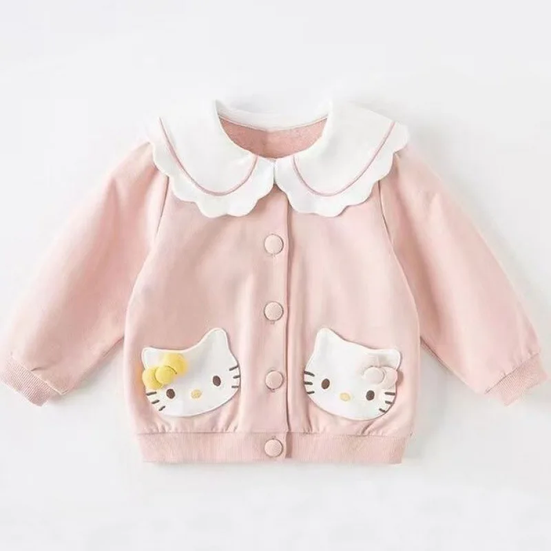 Sanrio Kawaii Hello Kitty Anime Spring Autumn Children Coat Cute Cartoon Warm Long Sleeve Base Shirt Cardigan Gifts for Kids
Sanrio Kawaii Hello Kitty Anime Spring Autumn Children Coat Cute Cartoon Warm Long Sleeve Base Shirt Cardigan Gifts for Kids