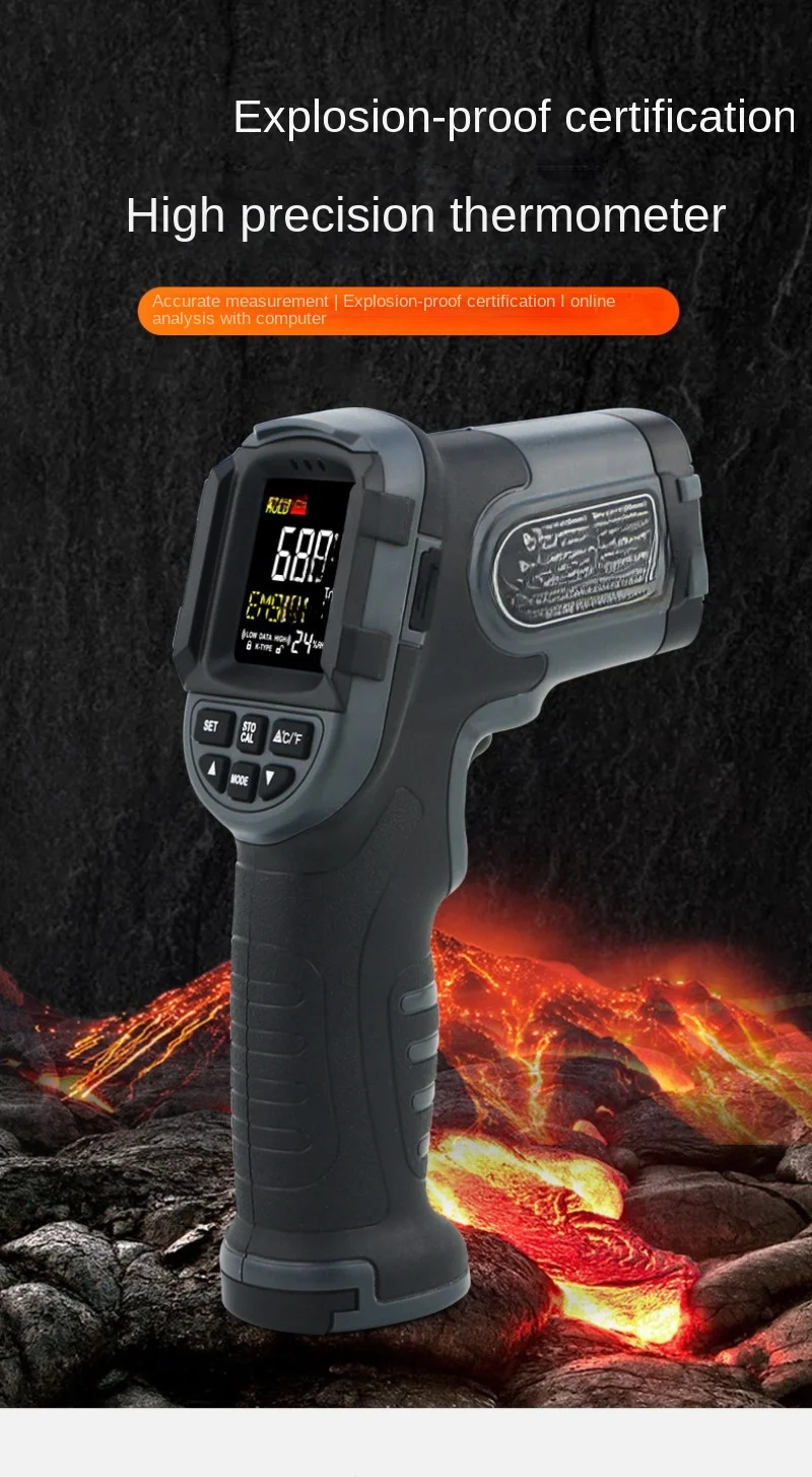 

Infrared Thermometer High-Precision Handheld Thermometer Industrial Water Temperature Measuring Oil Temperature Baking