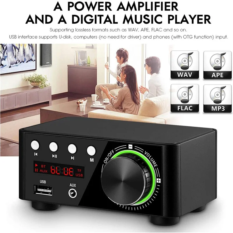 50W+50W Mini Bluetooth Digital Amplifier HiFi Stereo Power Amplifier (US/EU Plug)
50W+50W Mini Bluetooth Digital Amplifier HiFi Stereo Power Amplifier (US/EU Plug)