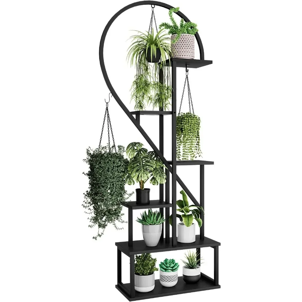 

Indoor Plants Stand 6 Tier Metal , Creative Half Heart Shape Ladder Plant Stands for Indoor Plants Multiple ，Indoor Plants Stand