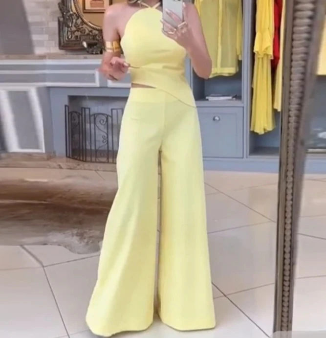 Women's Casual Style Jumpsuit 2024 Summer Latest Fashionable Sexy Hollowed Out Backless Sleepless Solid Color Wide Leg Jumpsuit
Women's Casual Style Jumpsuit 2024 Summer Latest Fashionable Sexy Hollowed Out Backless Sleepless Solid Color Wide Leg Jumpsuit