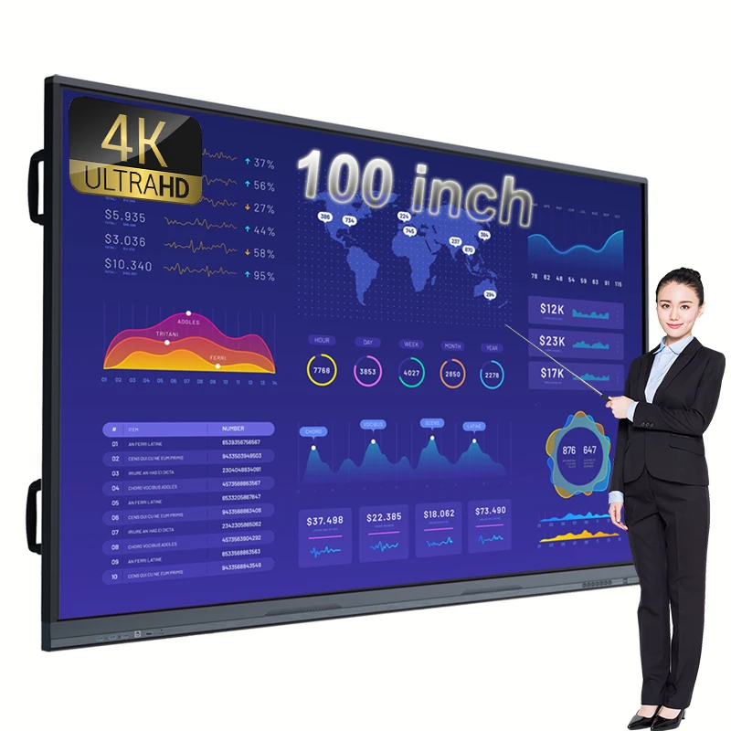 

Professional Custom 65 75 85 98 100 110 Inch Interactive Whiteboard 4K Infrared Touch Screen Smart Board Interactive Flat Panel