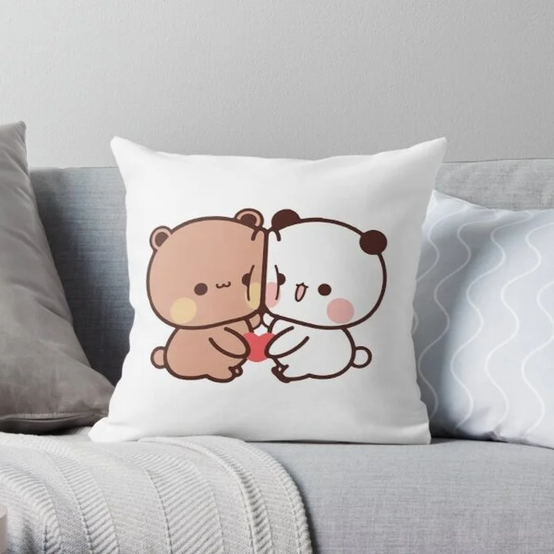 

Panda Bear Bubu Dudu Cute Love Printing Throw Pillow Cover Anime Soft Waist Sofa Cushion Throw Bedroom Pillows