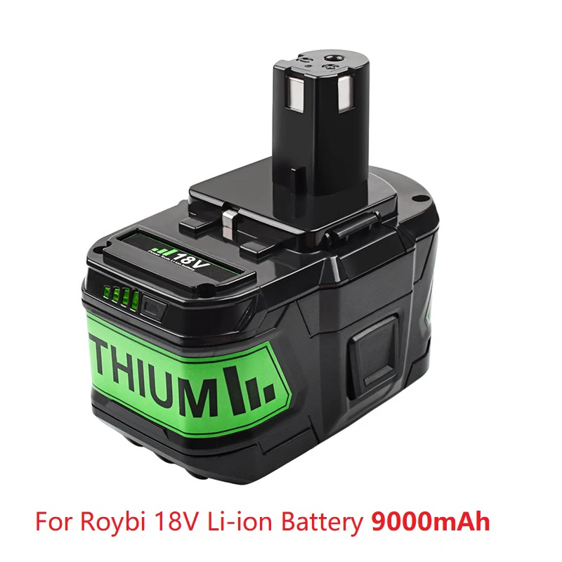 18V 9000mAh Rechargeable Lithium Battery Pack,for Roybi Power Tool Battery BPL1820 P109 P106 P105 P104 BPL18151 Li-ion Battery
18V 9000mAh Rechargeable Lithium Battery Pack,for Roybi Power Tool Battery BPL1820 P109 P106 P105 P104 BPL18151 Li-ion Battery