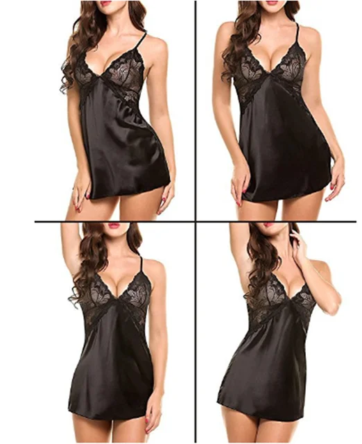 Ensemble de lingerie sexy pour femme, soutien-gorge fin, robe érotique, entrejambe une pièce, vêtements pour femme, tenue dos nu en V profond 1