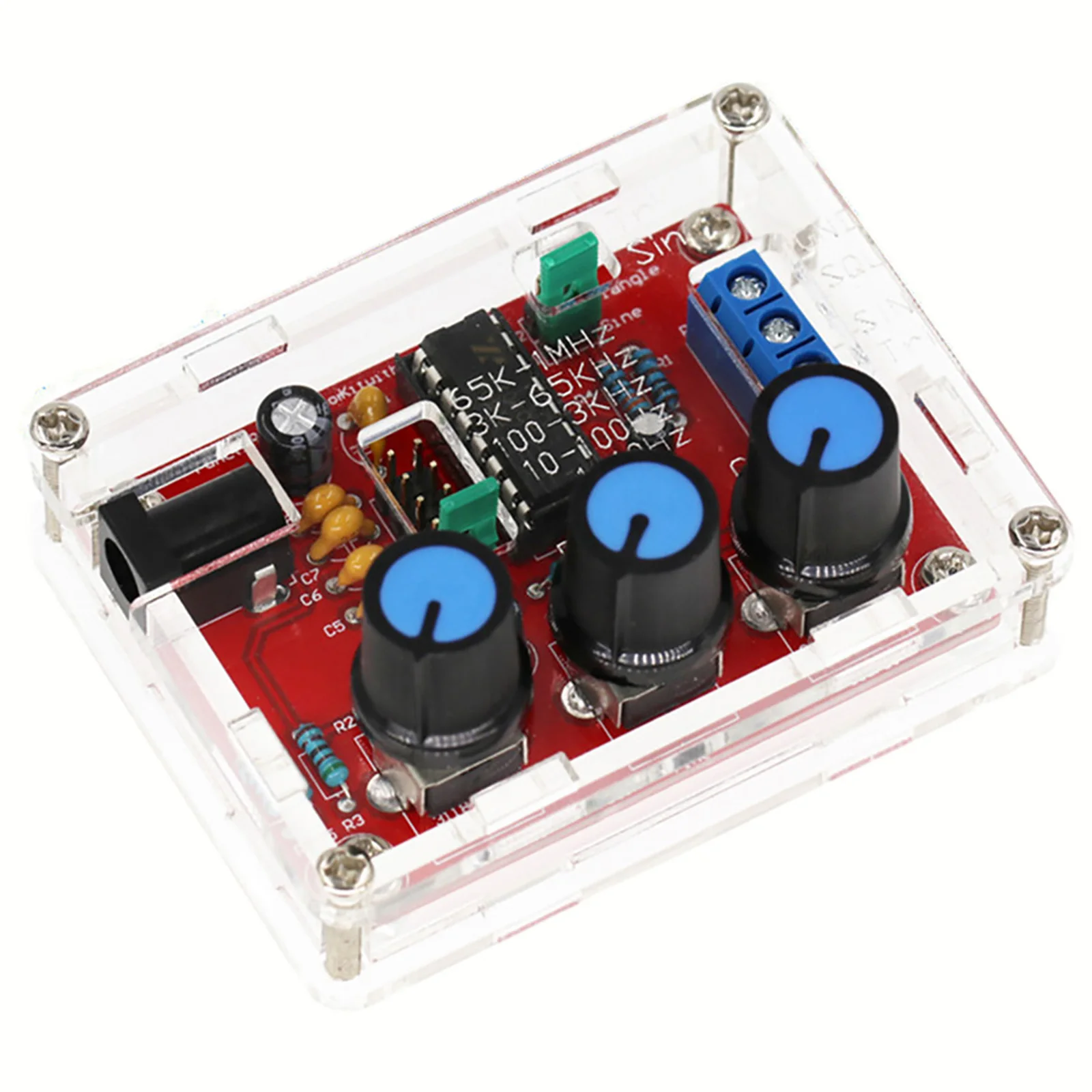 High precision DIY Signal Generator Kit with Shell Frequency Adjustable from 1Hz 1MHz Sine Triangle and Square Wave
High precision DIY Signal Generator Kit with Shell Frequency Adjustable from 1Hz 1MHz Sine Triangle and Square Wave