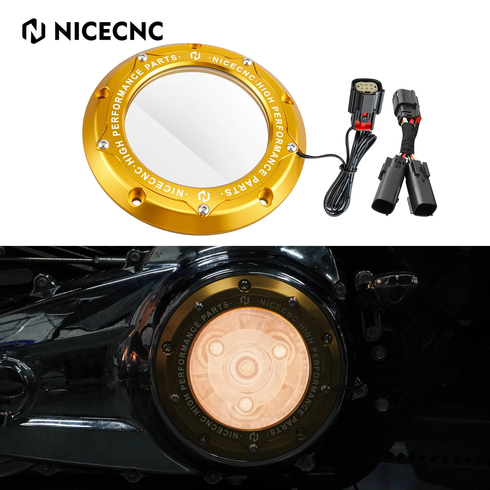 

Motorcycle Clutch Derby Cover LED Strip Light For Harley Touring Road King Road Glide Street Glide CVO Ultra Limited 2016-2023