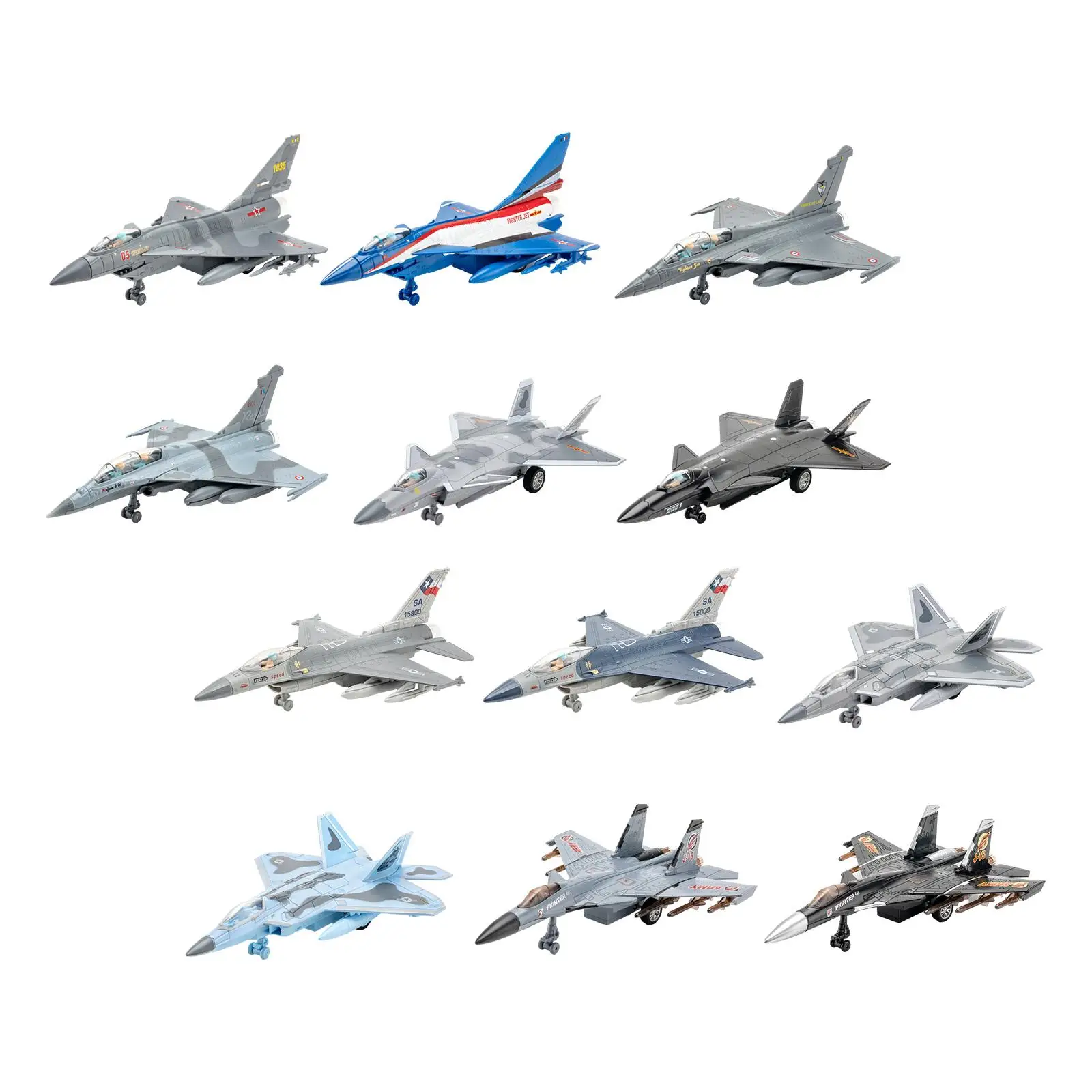 

Diecast Fighter Jet Transport Aircraft Frication Powered with Lights Sounds Pull